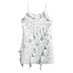 Ava & Yelly Blue Floral Ruffle Dress