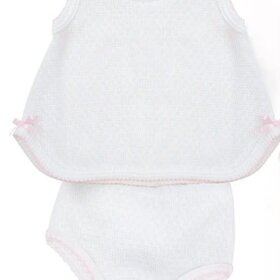 Paty White Diaper Set With Bows