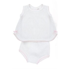 Paty White Diaper Set With Bows