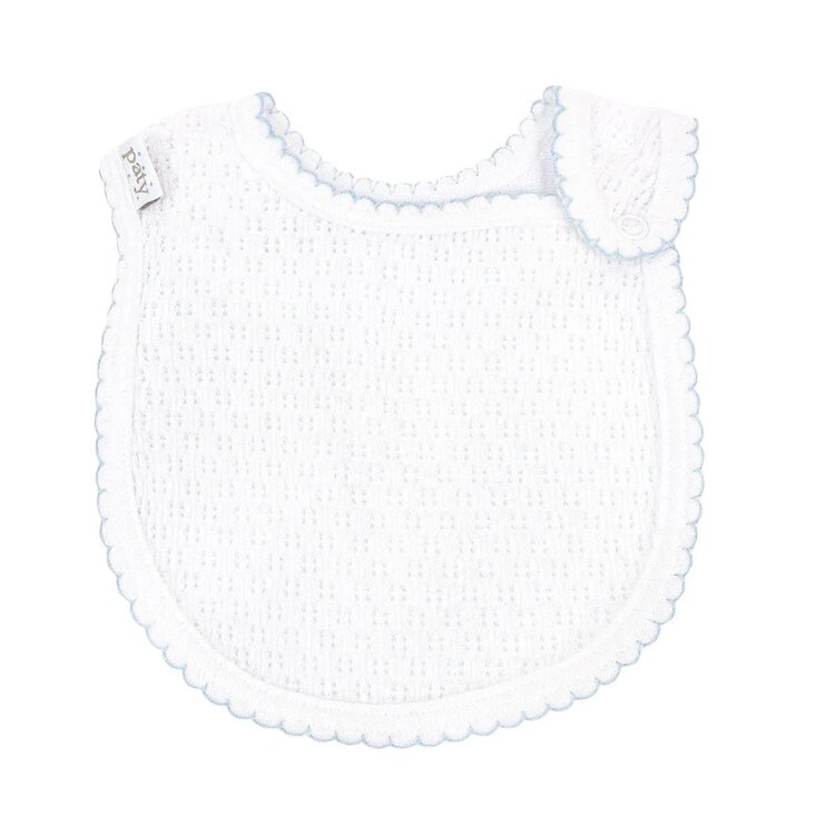 Paty White/Pink Shoulder Snap Bib