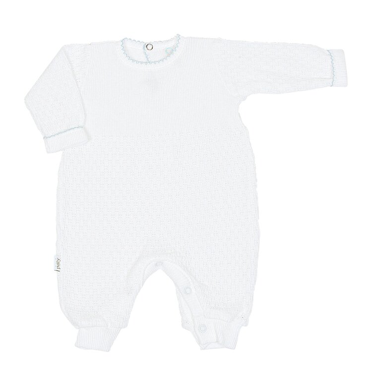 Paty Blue Trim LS Romper