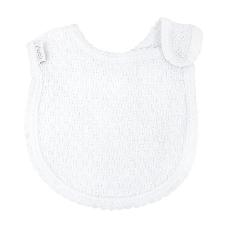 Paty White Shoulder Snap Bib