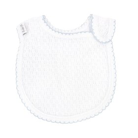 Paty White/Blue Shoulder Snap Bib