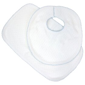 Paty White Bib & Burp Set