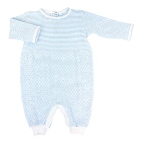 Paty Blue Stripe LS Romper