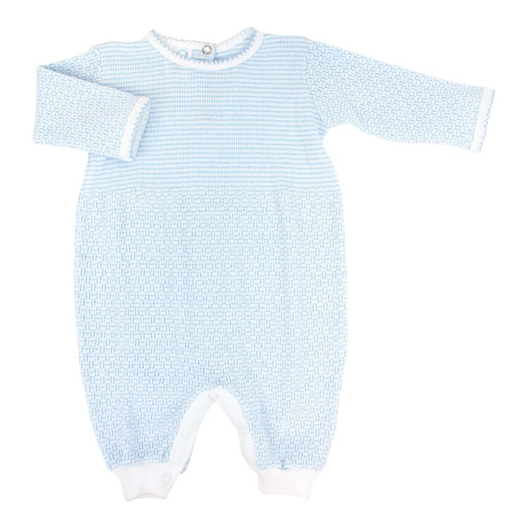 Paty Blue Stripe LS Romper