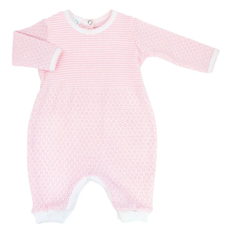 Paty Pink Stripe LS Romper
