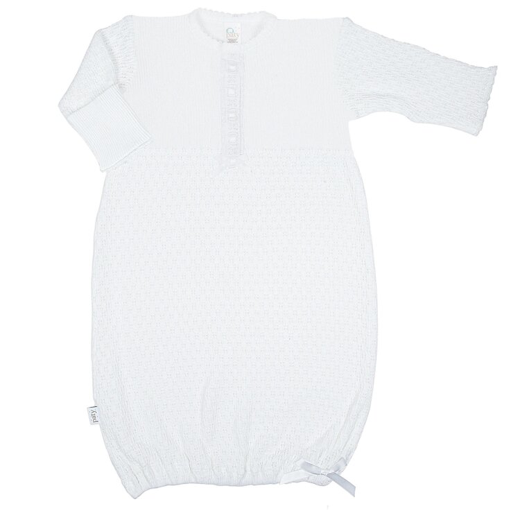 Paty White Eyelet Trim Gown