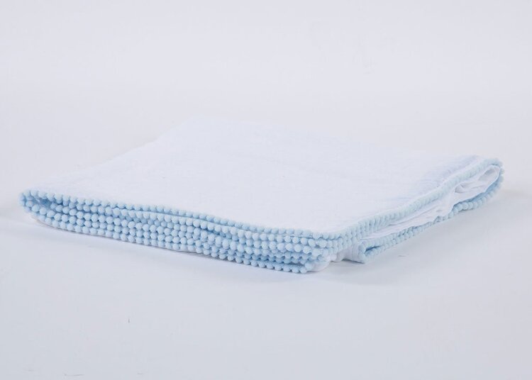 A Soft Idea Swaddle Blanket w/Pom Pom Edge