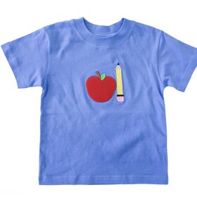 Luigi Kids Blue Apple & Pencil Shirt