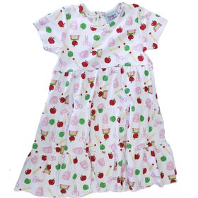The Smiley Crab School Print Tiered Dress