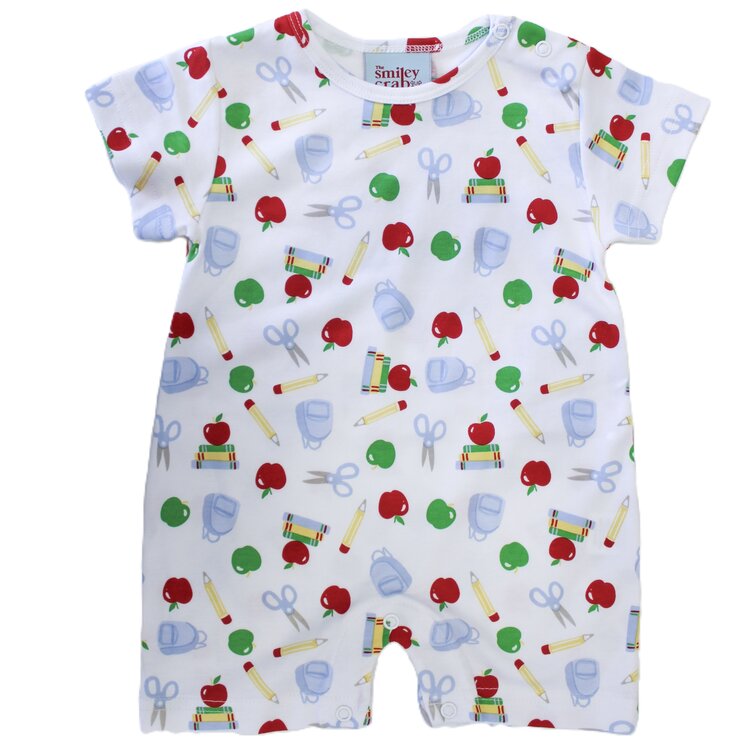 The Smiley Crab School Print Romper