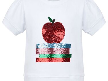 Azarhia White Sequin Apple SS Sweatshirt