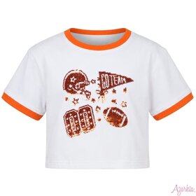 Azarhia Sequin Football Elements Boxy Tee