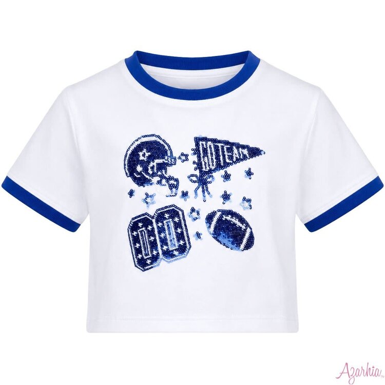 Azarhia Sequin Football Elements Boxy Tee