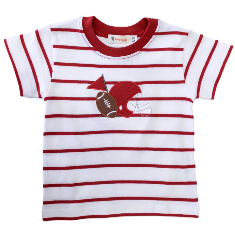 Luigi Kids Wide Stripe Football w/Helmet Shirt