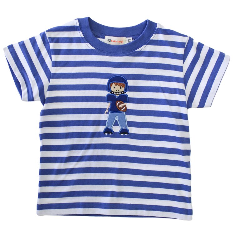 Luigi Kids Blue/White Stripe Football Player Shirt