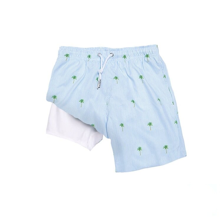 Bermies Palm Stripes Swim Trunks