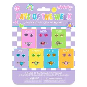 Iscream Days of the Week Stick on Earrings & Rings
