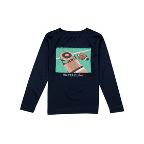 Properly Tied River Blue First Down LS Perf Shirt