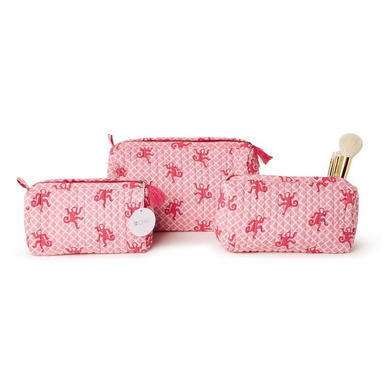 Two's Company Monkey Printed Pouch