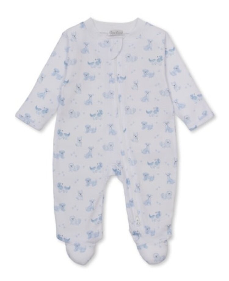 Kissy Kissy Puppy Pals Blue Zip Footie