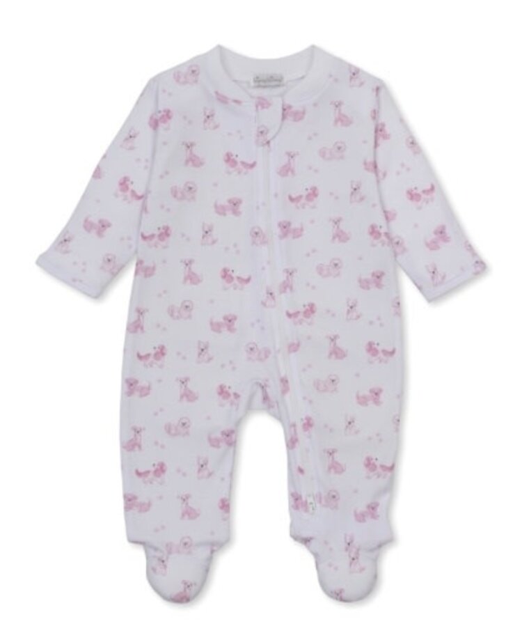 Kissy Kissy Puppy Pals Pink Zip Footie