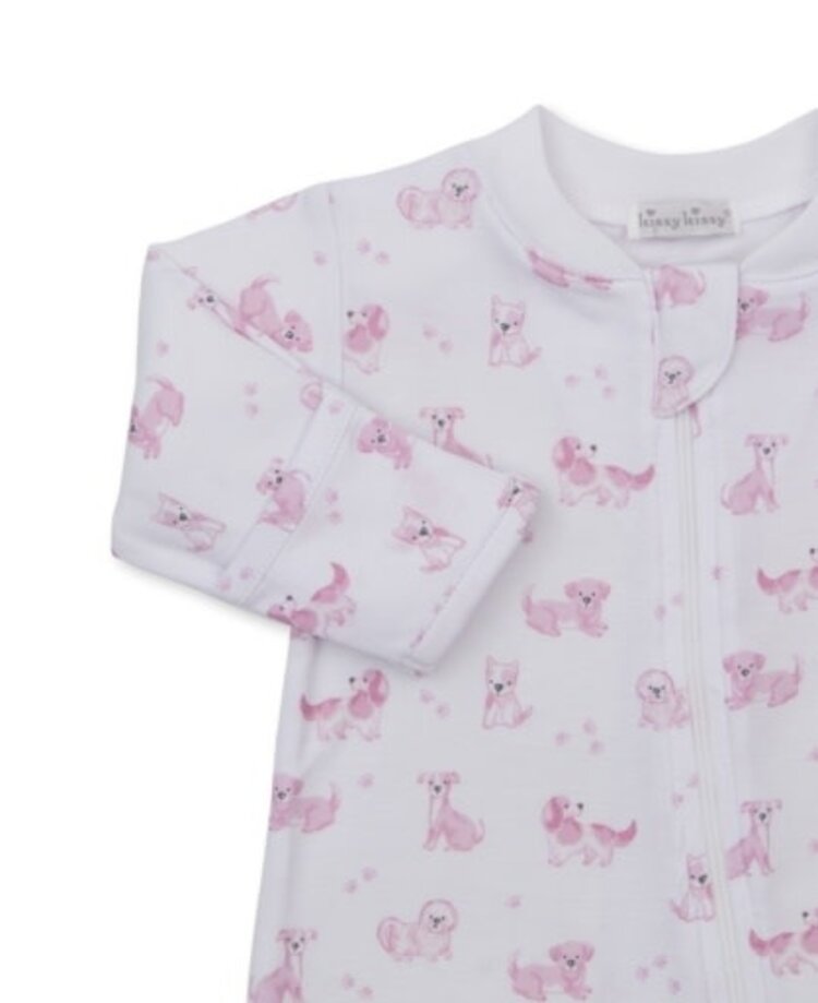 Kissy Kissy Puppy Pals Pink Zip Footie
