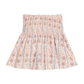 Bisby Shirred Circle Skirt - Verbier Vines Orange
