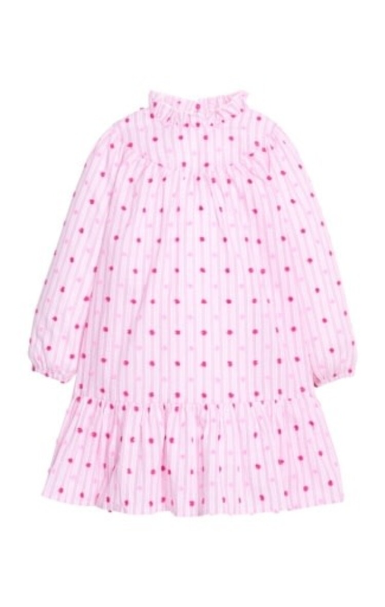 Little English | BISBY Jody Dress - Magenta Clip Dot Stripe