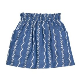 Bisby Portofino Skirt Chamonix Chambray Embroidery