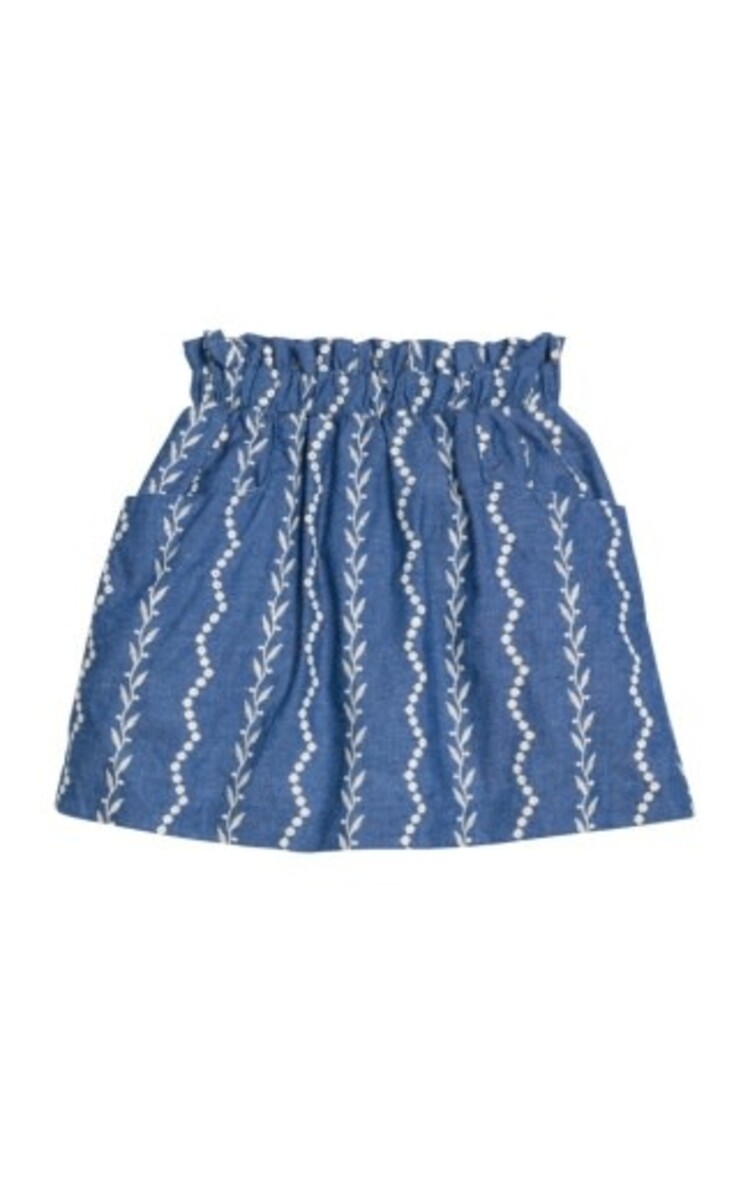 Bisby Portofino Skirt Chamonix Chambray Embroidery