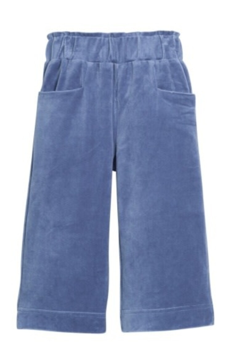 Little English | BISBY Palazzo Pants - Dusty Blue Velour