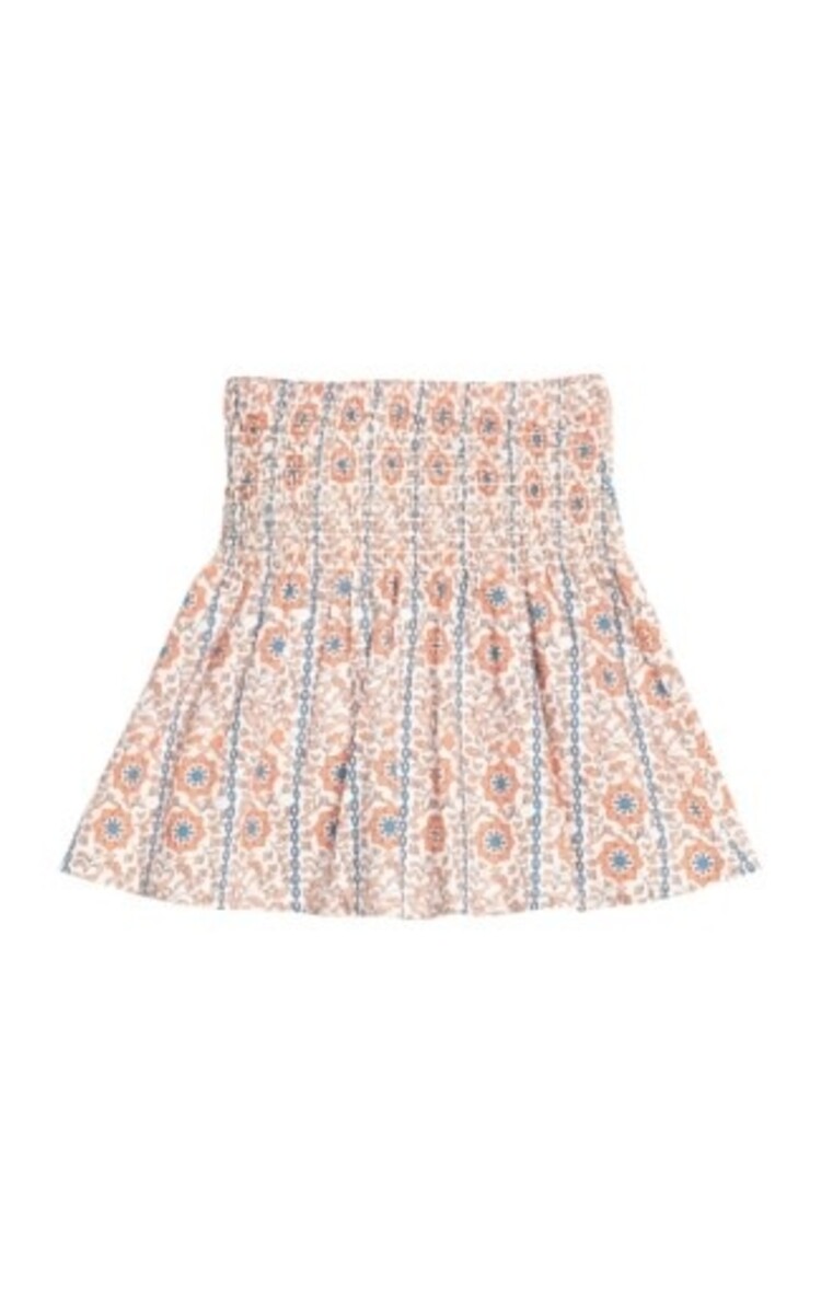 Bisby Shirred Circle Skirt - Verbier Vines Orange