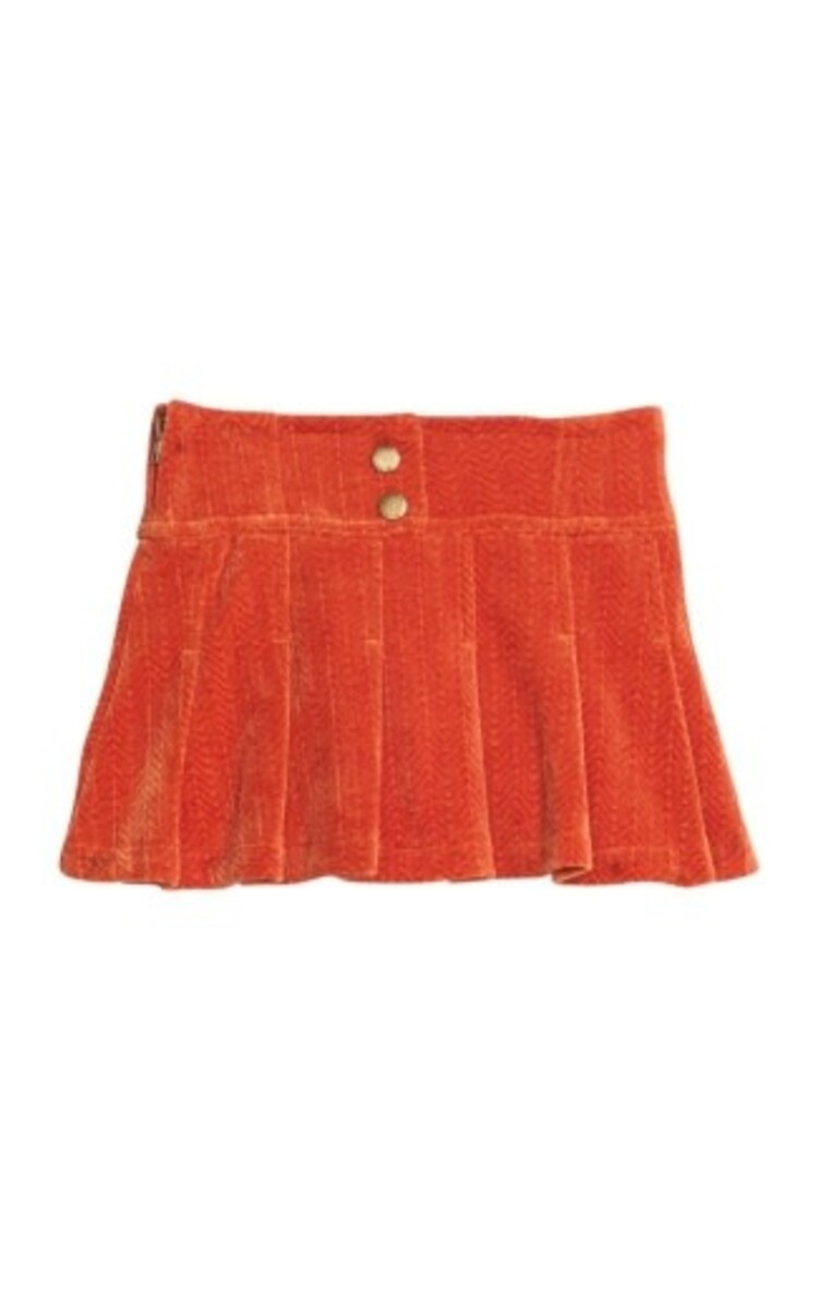 Bisby Rust Herringbone Corduroy Pleated Skort
