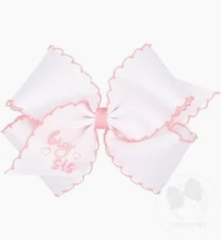 Wee Ones Big Sister Emb Moonstitch Bow