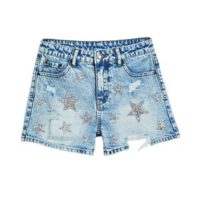 Tractr Sequin Stars Denim Shorts