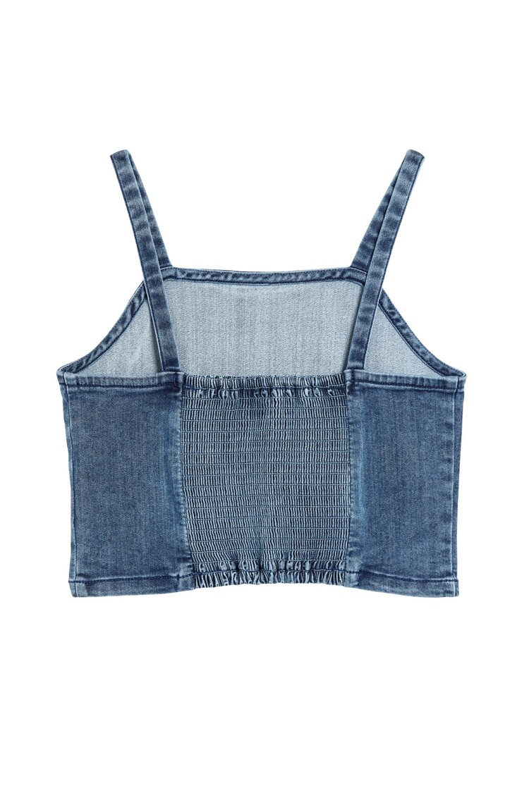 Tractr Denim Stretch Strap Top