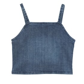 Tractr Denim Stretch Strap Top