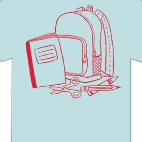 Mustard & Ketchup Light Blue Backpack T-Shirt