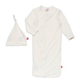 Magnetic  Me Cream Pin Dot Gown Set