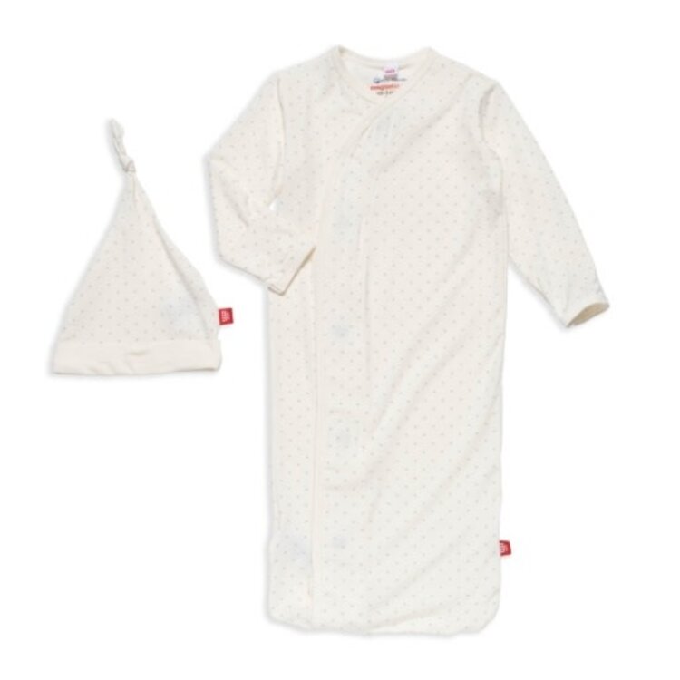 Magnetic  Me Cream Pin Dot Gown Set