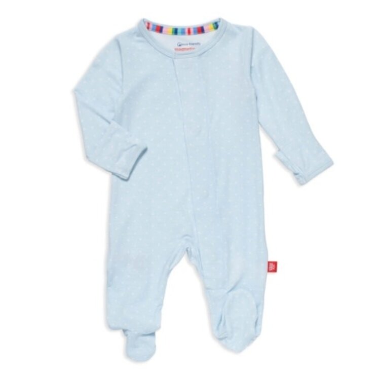 Magnetic  Me Blue Pin Dot Footie