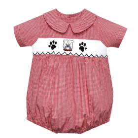 Remember Nguyen Red Checked Bulldog Smocked Bubble