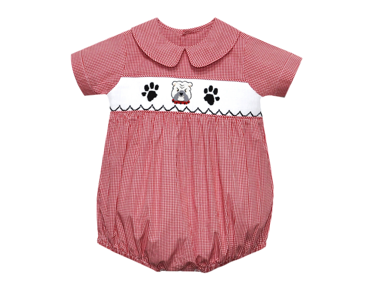 Remember Nguyen Red Checked Bulldog Smocked Bubble
