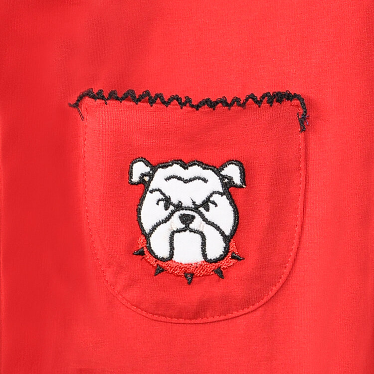 Remember Nguyen Red Knit Bulldog Dress