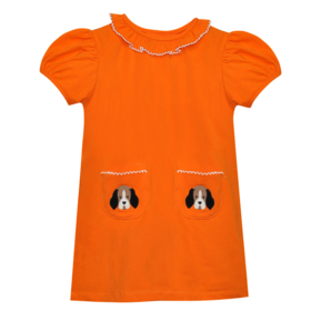 Remember Nguyen Orange Knit Hound Dog Dress