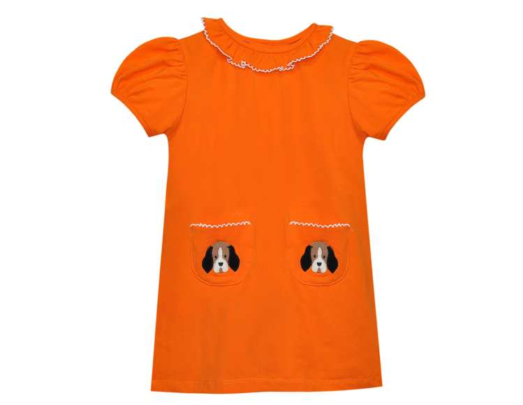 Remember Nguyen Orange Knit Hound Dog Dress