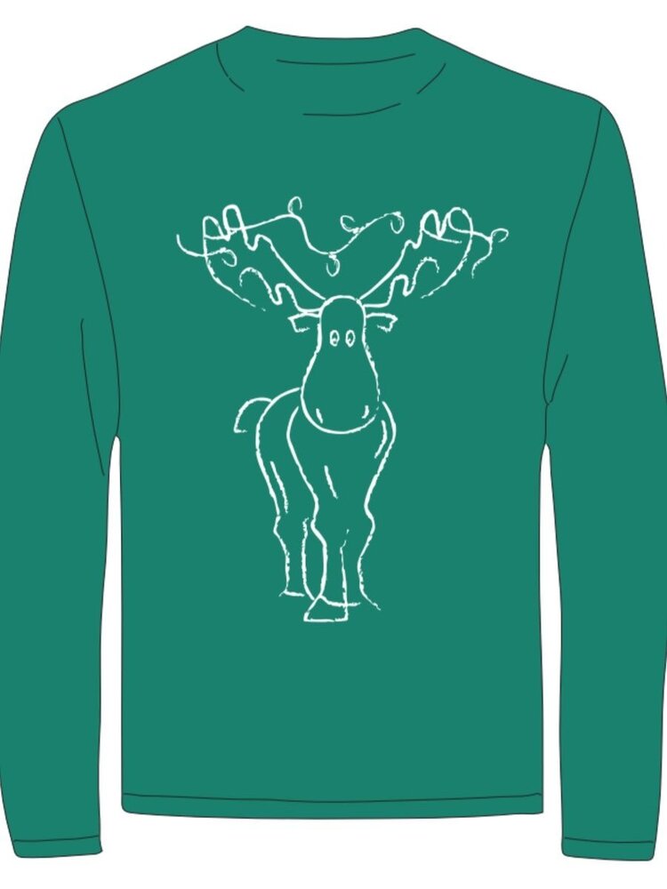 Mustard & Ketchup Green Moose LS Shirt