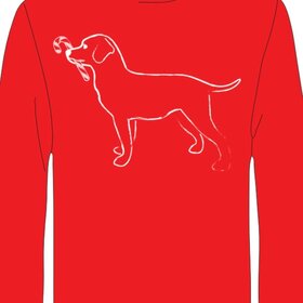 Mustard & Ketchup Red Candy Cane Dog LS Shirt